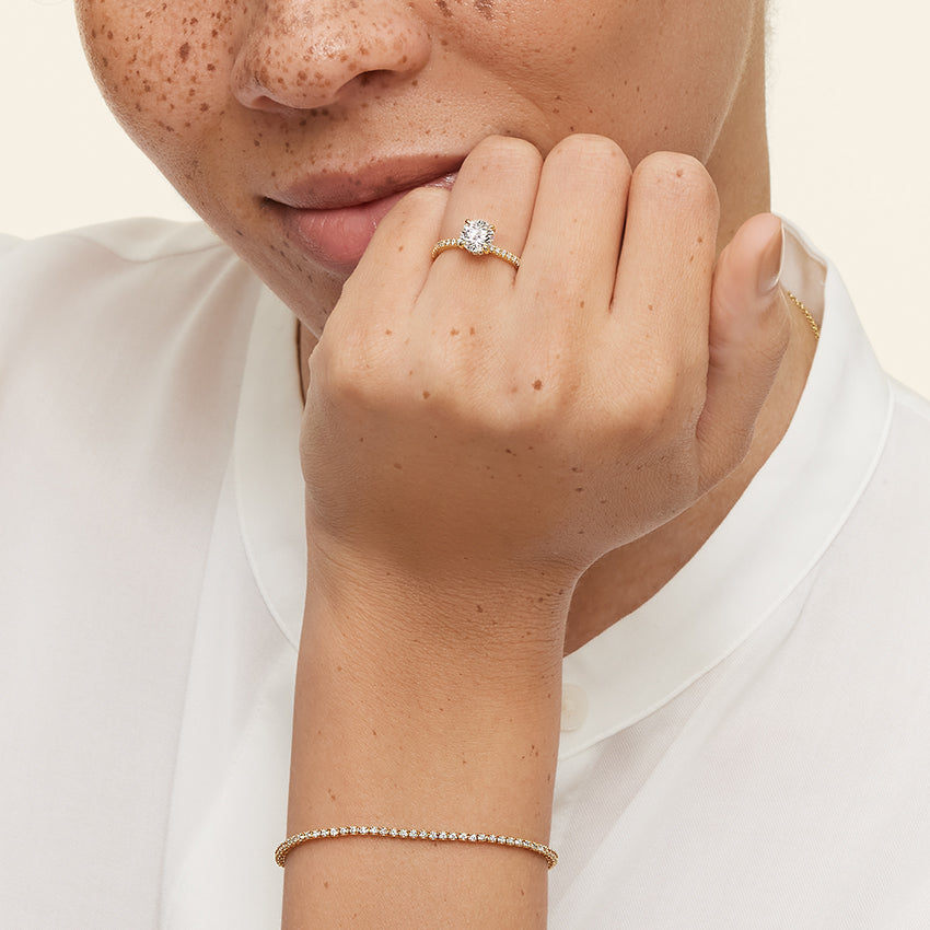 3 Carat Round Cut With 1/2 Infinity Band and Hidden Halo – view 7