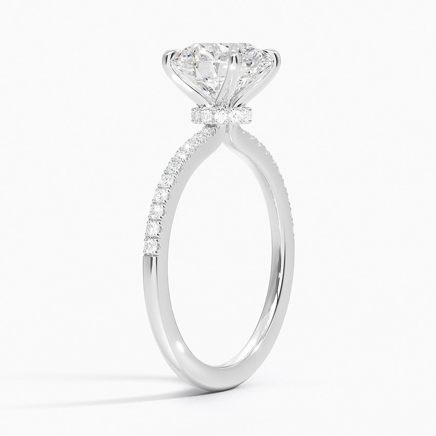 3 Carat Round Cut With 1/2 Infinity Band and Hidden Halo – view 4