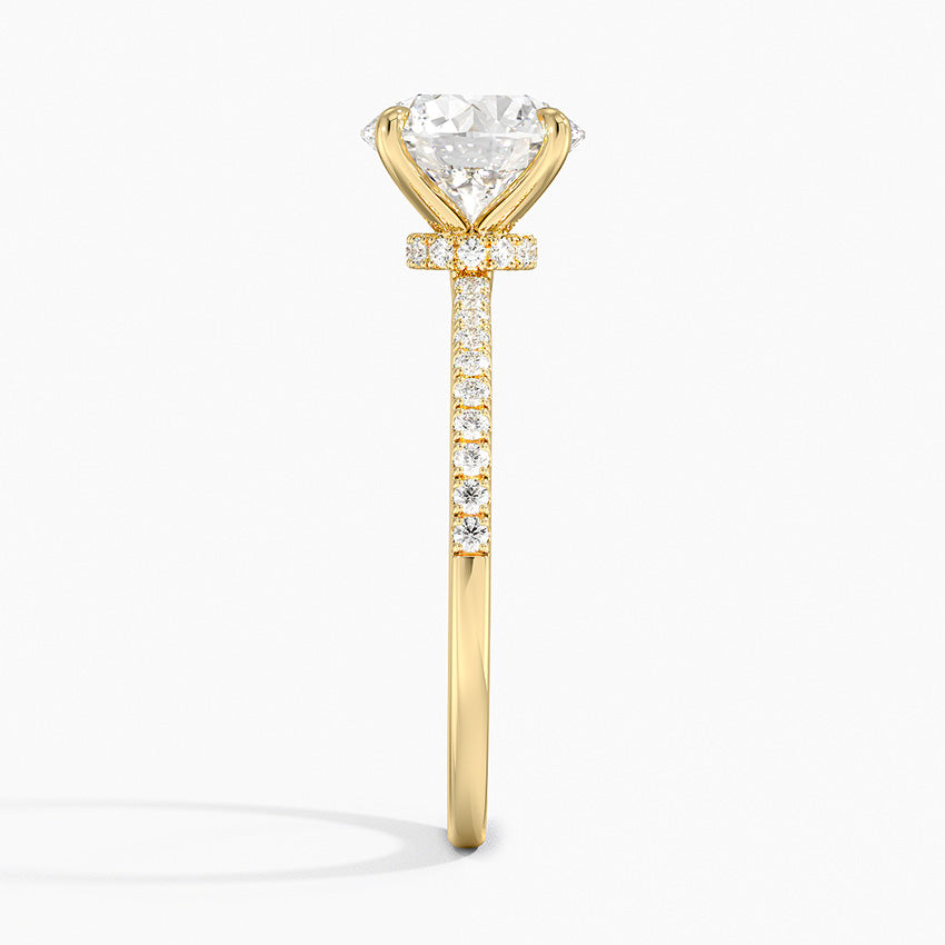 3 Carat Round Cut With 1/2 Infinity Band and Hidden Halo – view 2