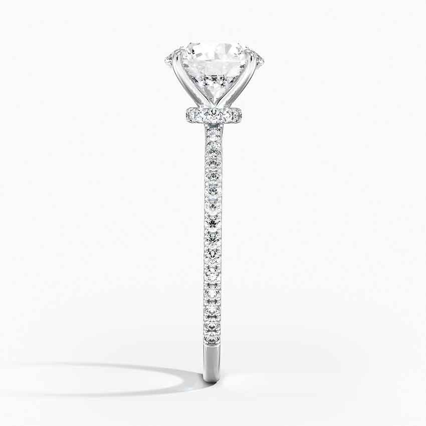 3 Carat Round Cut Hidden Halo Engagement Ring with 3/4 Infinity Pavé Band – view 5