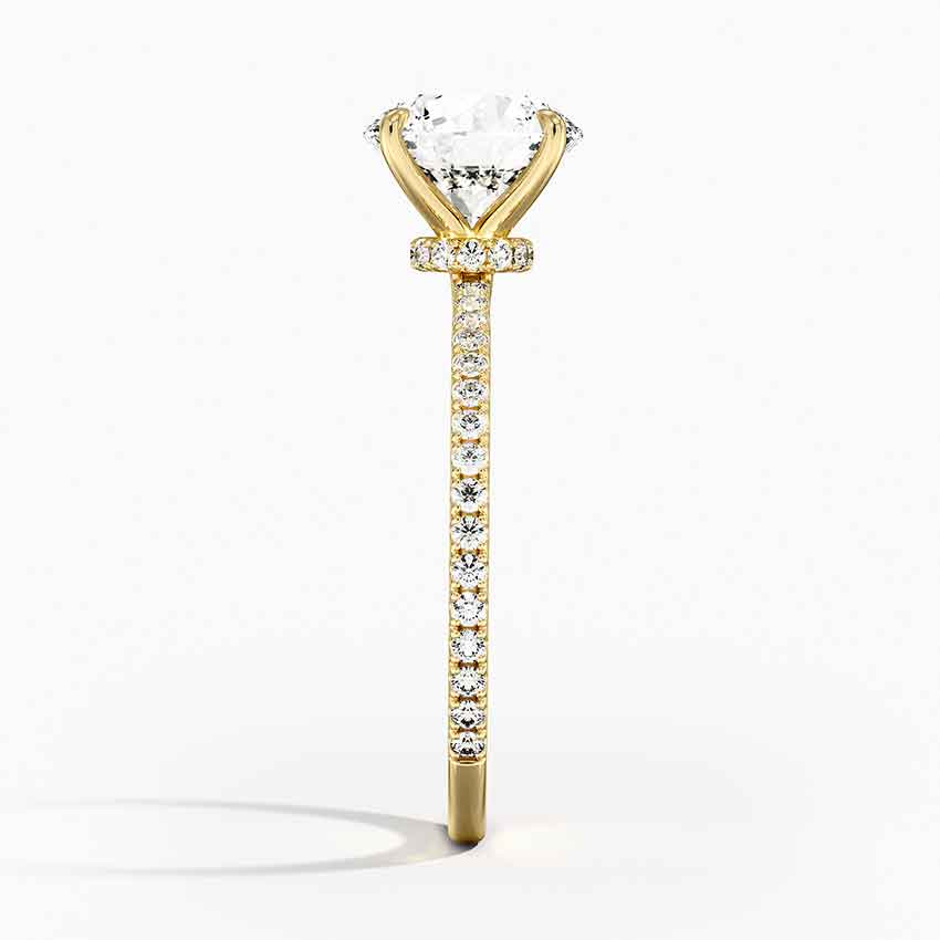 3 Carat Round Cut Hidden Halo Engagement Ring with 3/4 Infinity Pavé Band – view 6