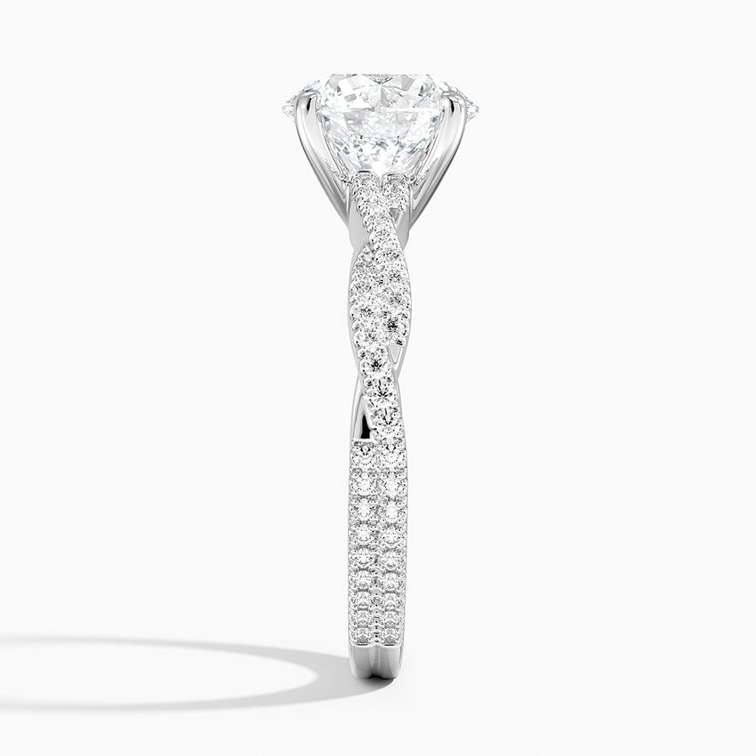 3 Carat Round Cut with Twisted Pavé Setting – view 5
