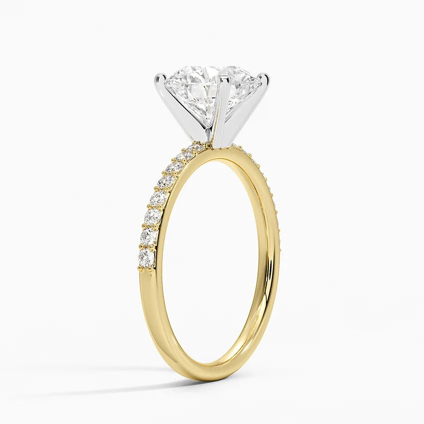 3 Carat Round Cut Ring with Half Infinity Prong Setting – view 5
