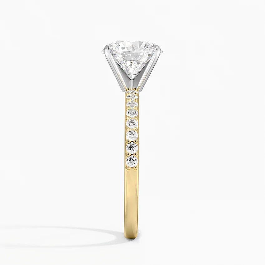 3 Carat Round Cut Ring with Half Infinity Prong Setting – view 6
