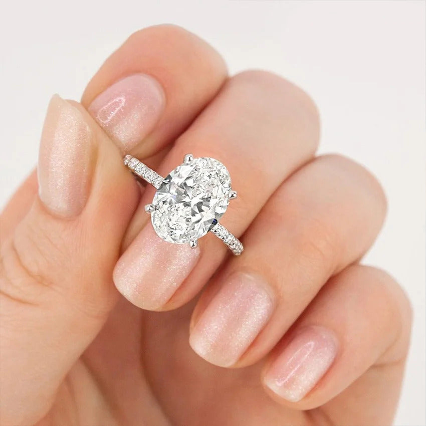 3 Carat Round Cut Ring with Half Infinity Prong Setting – view 7