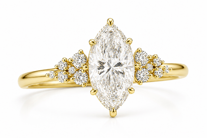 4 Carat Marquise Diamond Floral Engagement Ring