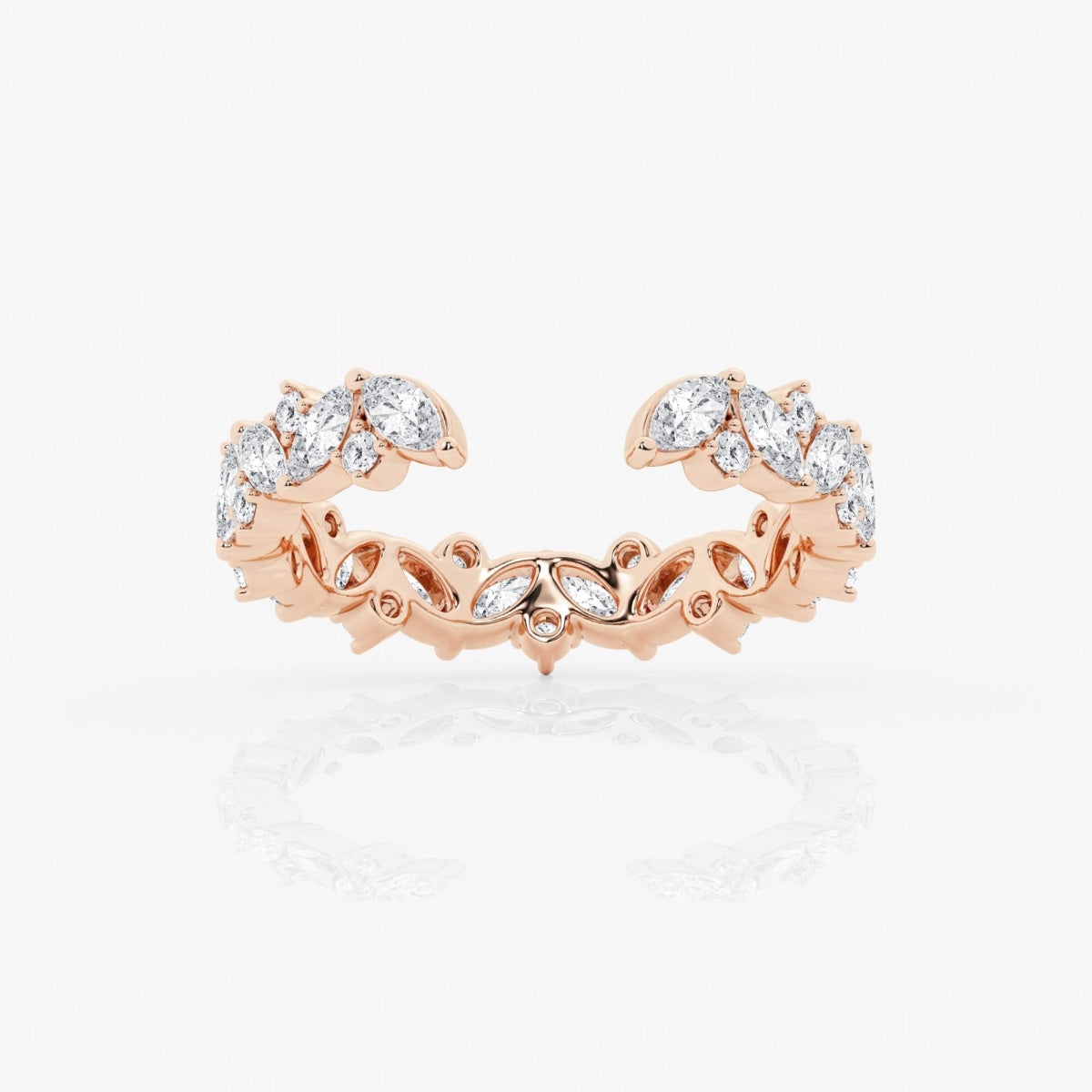 Multi-Shape Moissanite Open Wedding Band – view 6