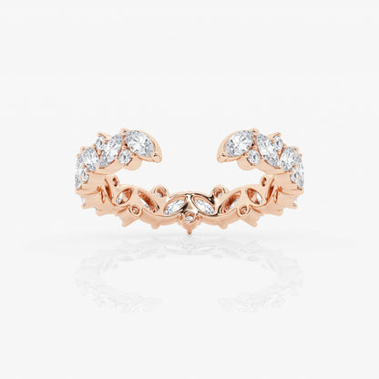 Multi-Shape Moissanite Open Wedding Band