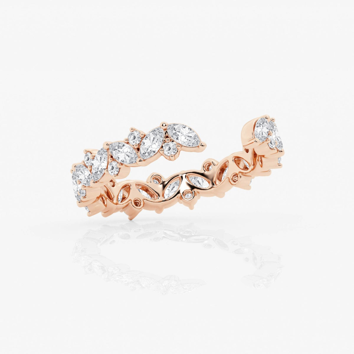 Multi-Shape Moissanite Open Wedding Band – view 4