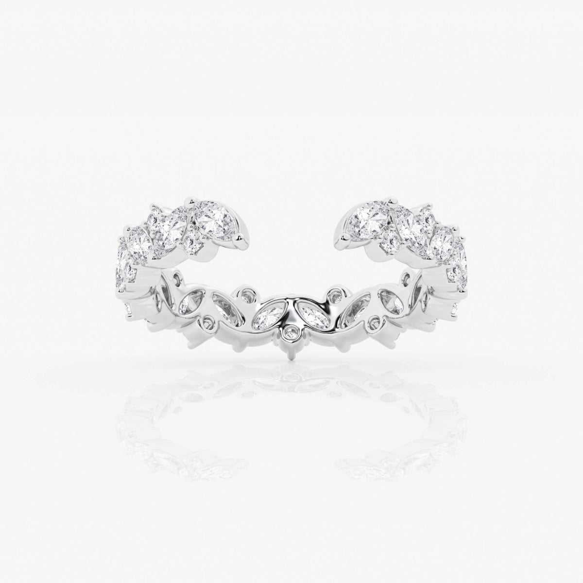 Multi-Shape Moissanite Open Wedding Band