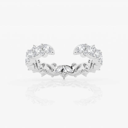 Multi-Shape Moissanite Open Wedding Band