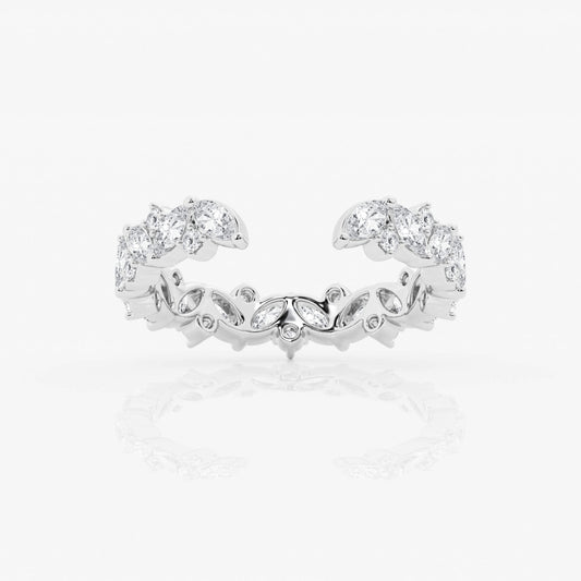 Multi-Shape Moissanite Open Wedding Band