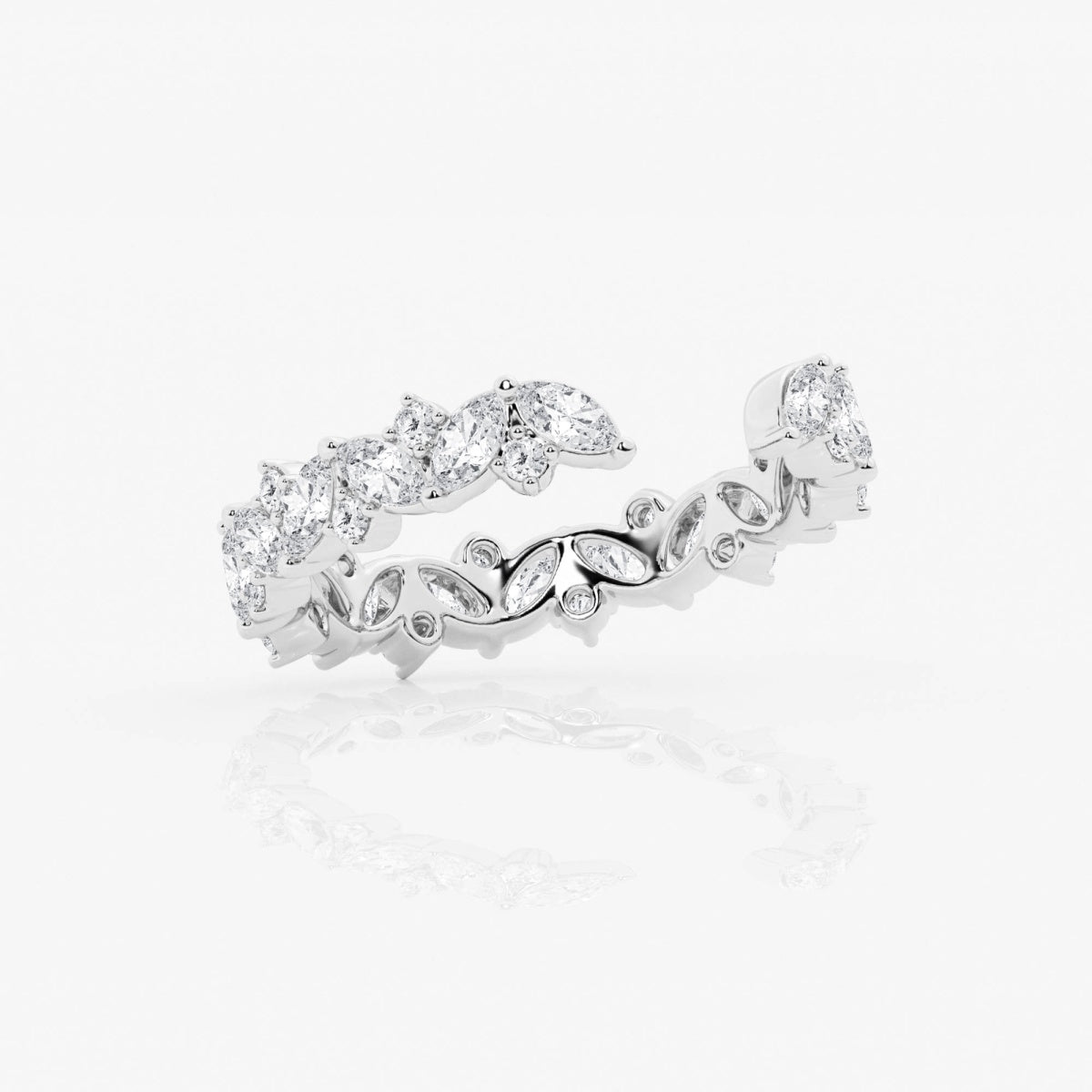 Multi-Shape Moissanite Open Wedding Band – view 3