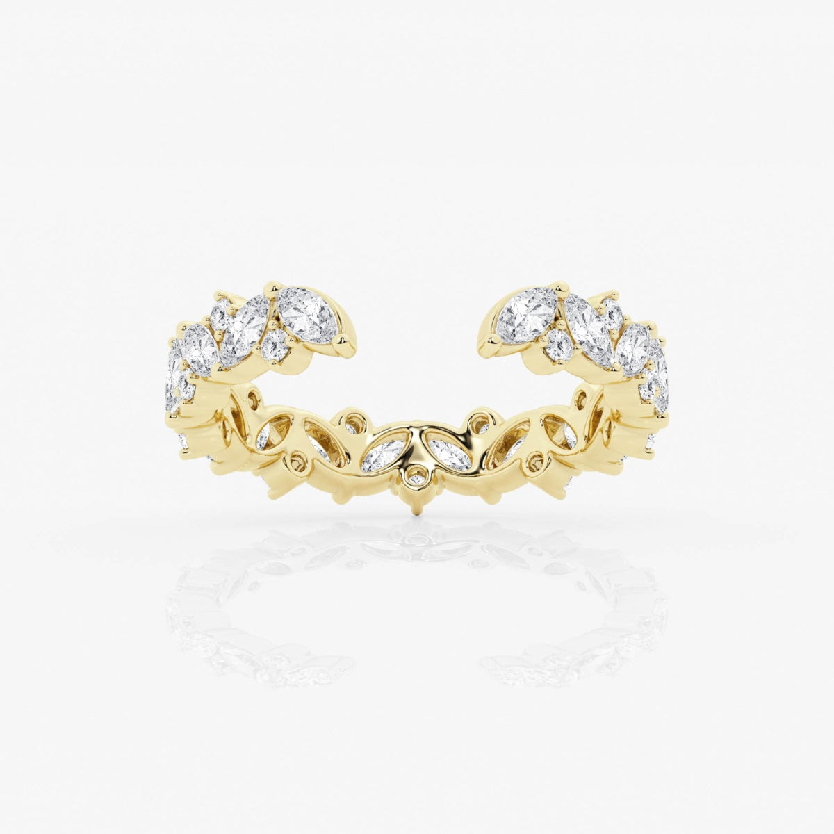 Multi-Shape Moissanite Open Wedding Band – view 2