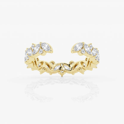 Multi-Shape Moissanite Open Wedding Band