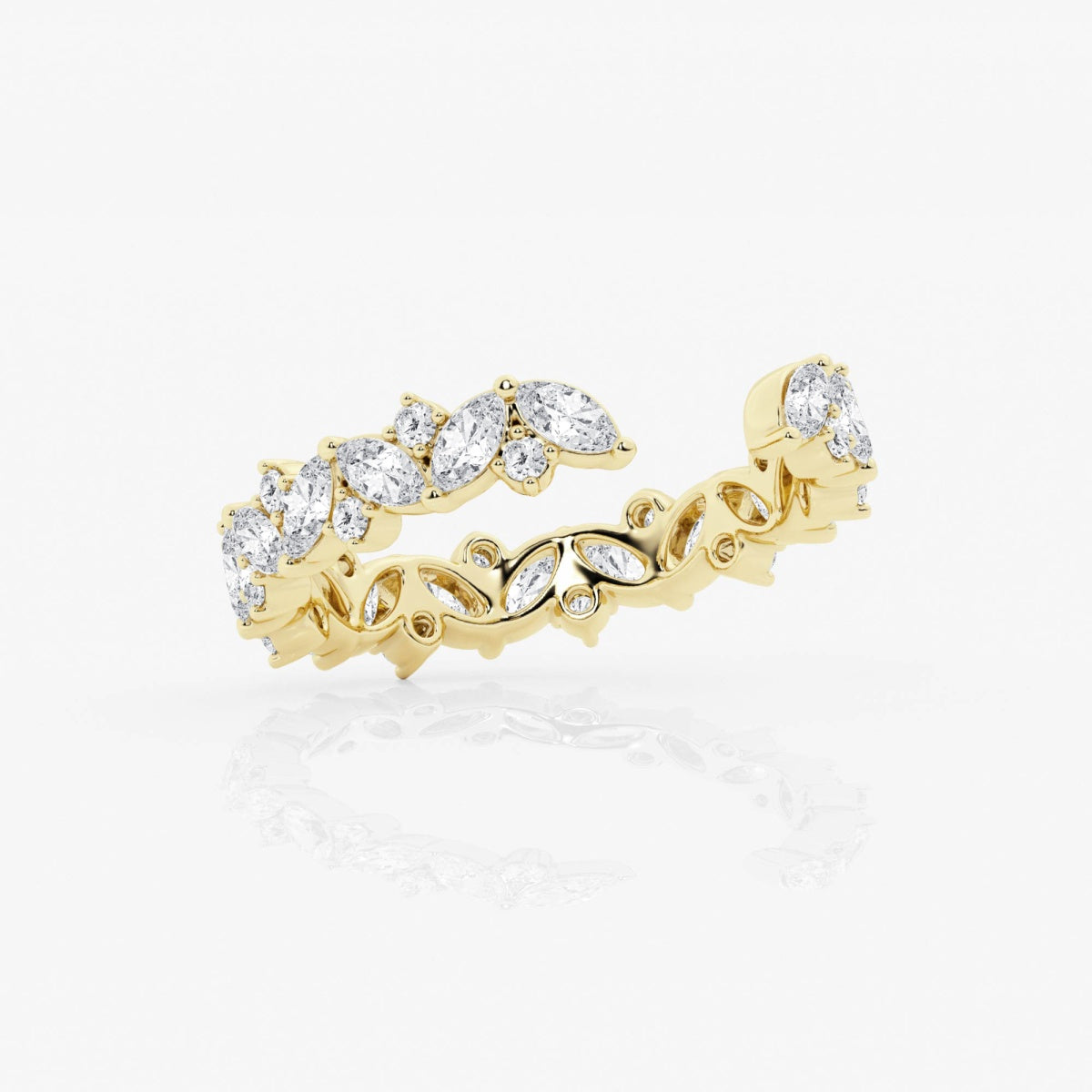 Multi-Shape Moissanite Open Wedding Band – view 5