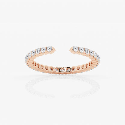 Round Moissanite Prong Set Open Wedding Band