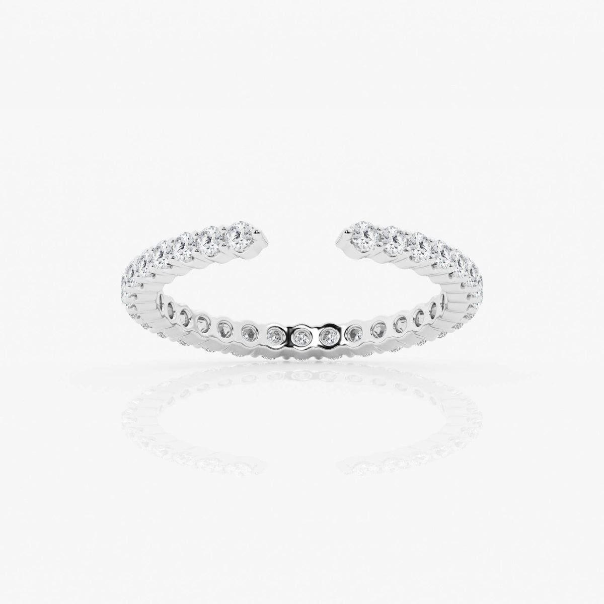 Round Moissanite Prong Set Open Wedding Band