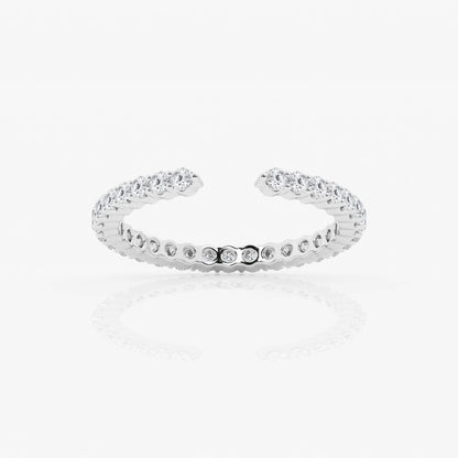 Round Moissanite Prong Set Open Wedding Band