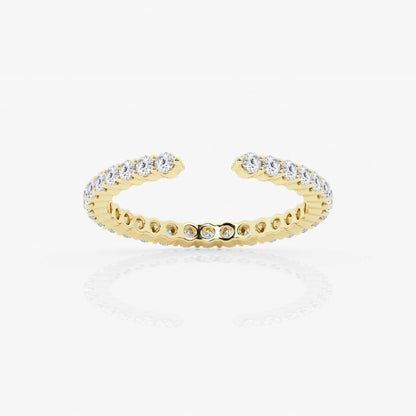 Round Moissanite Prong Set Open Wedding Band