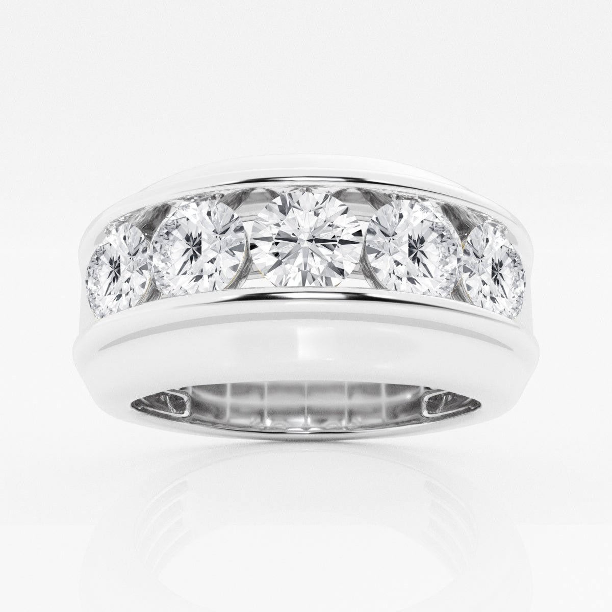 Round Men's Channel Set Wedding Band – view 5
