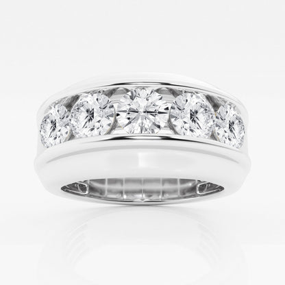 Round  Men's Channel Set Wedding Band