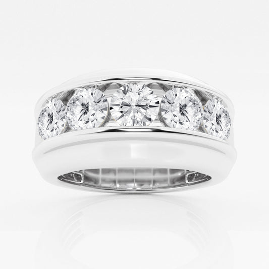 Round  Men's Channel Set Wedding Band