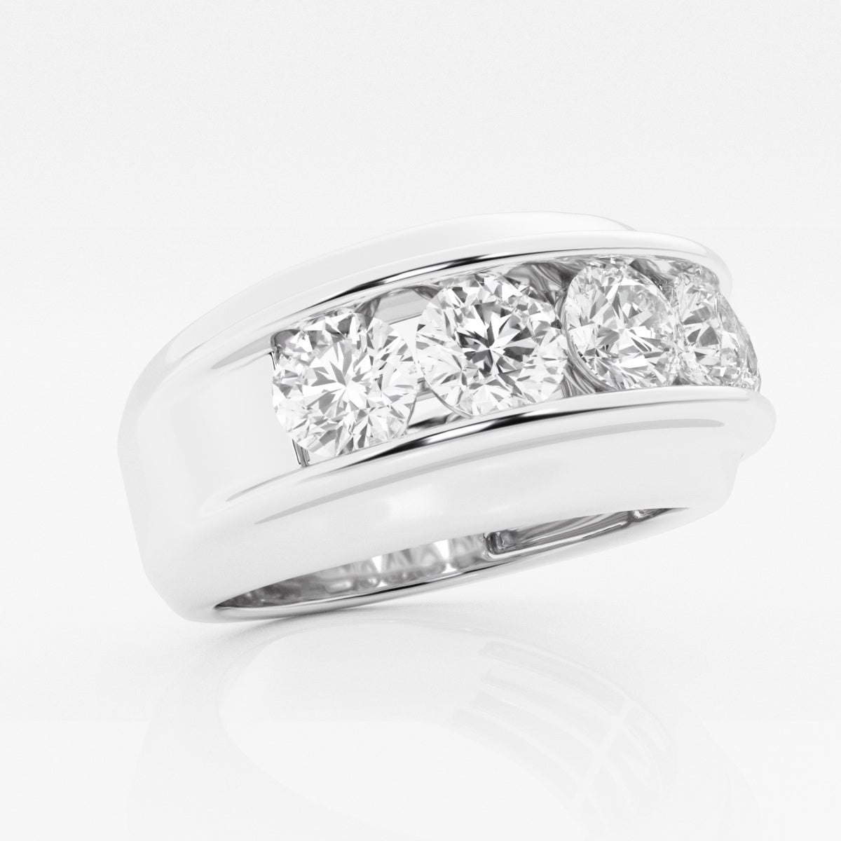 Round Men's Channel Set Wedding Band – view 2