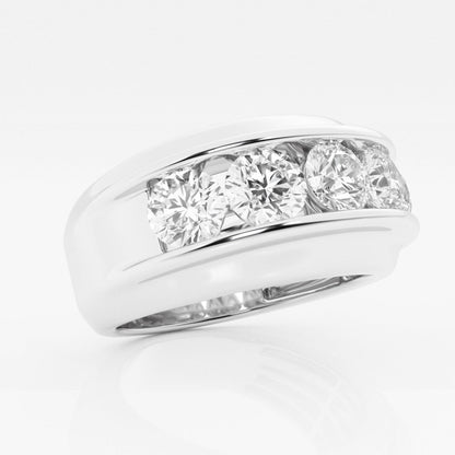 Round  Men's Channel Set Wedding Band