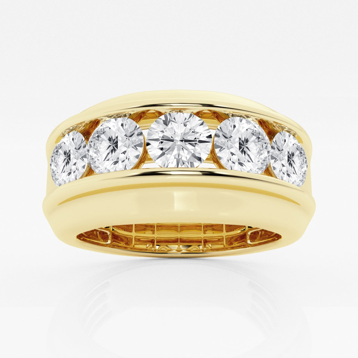 Round Men's Channel Set Wedding Band – view 3