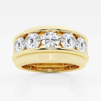 Round  Men's Channel Set Wedding Band