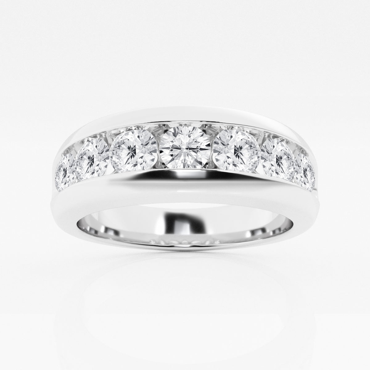 Round Moissanite Men's Channel Set Wedding Band