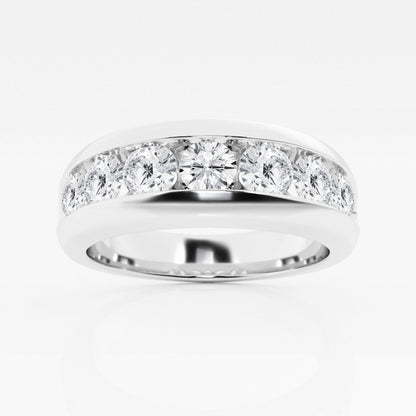 Round Moissanite Men's Channel Set Wedding Band
