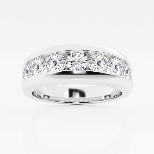 Round Moissanite Men's Channel Set Wedding Band