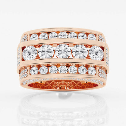 Round Moissanite Men's Multi-Row Rectangular Wedding Band