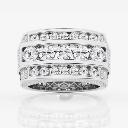 Round Moissanite Men's Multi-Row Rectangular Wedding Band