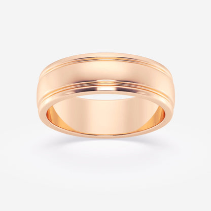 High Polish Inlay Wedding Band