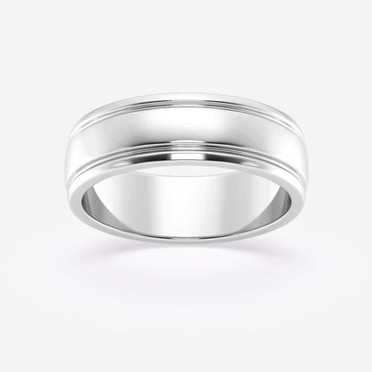 High Polish Inlay Wedding Band