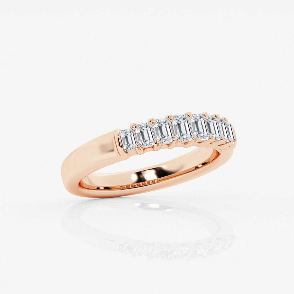 Emerald Moissanite Eight Stone Anniversary Band – view 6