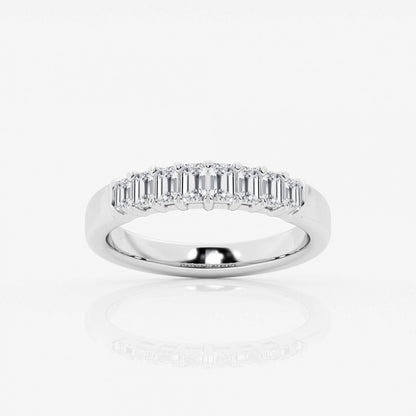 Emerald Moissanite Eight Stone Anniversary Band