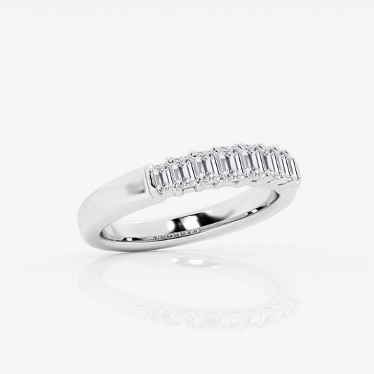 Emerald Moissanite Eight Stone Anniversary Band