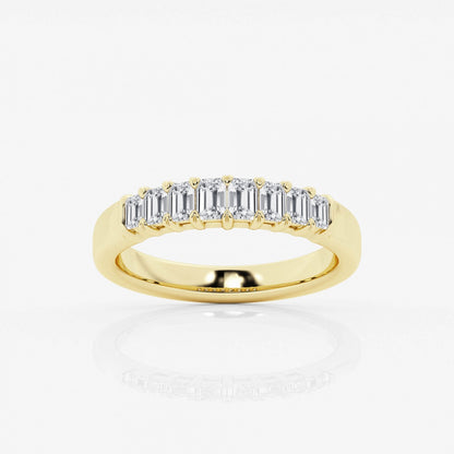 Emerald Moissanite Eight Stone Anniversary Band