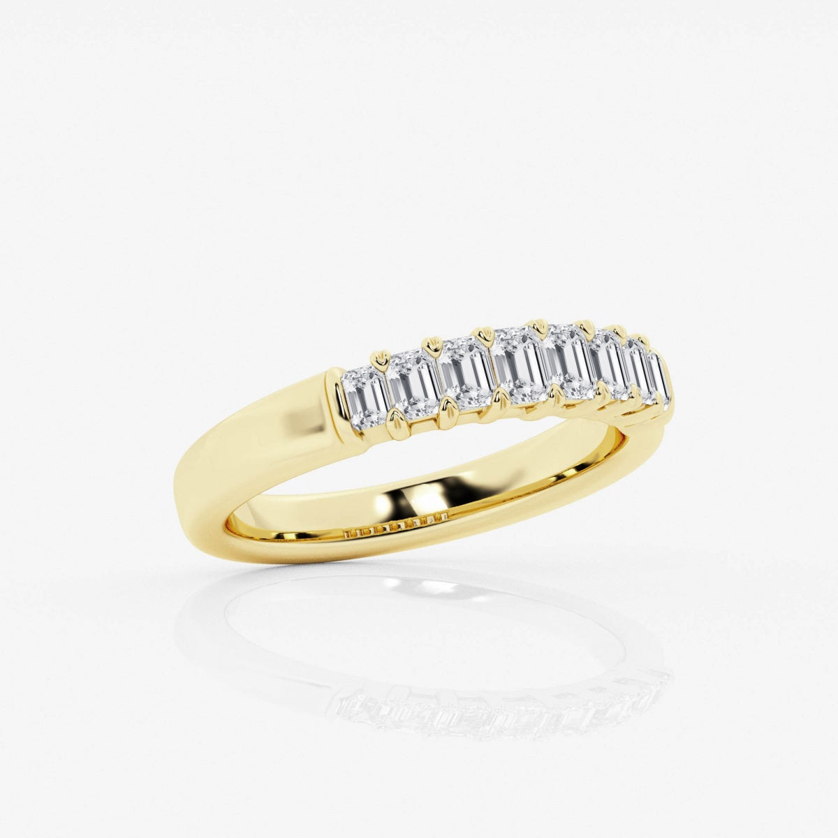 Emerald Moissanite Eight Stone Anniversary Band – view 2