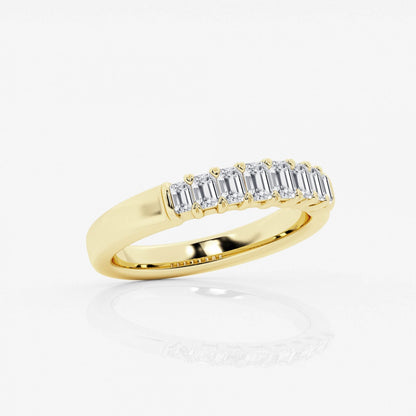Emerald Moissanite Eight Stone Anniversary Band