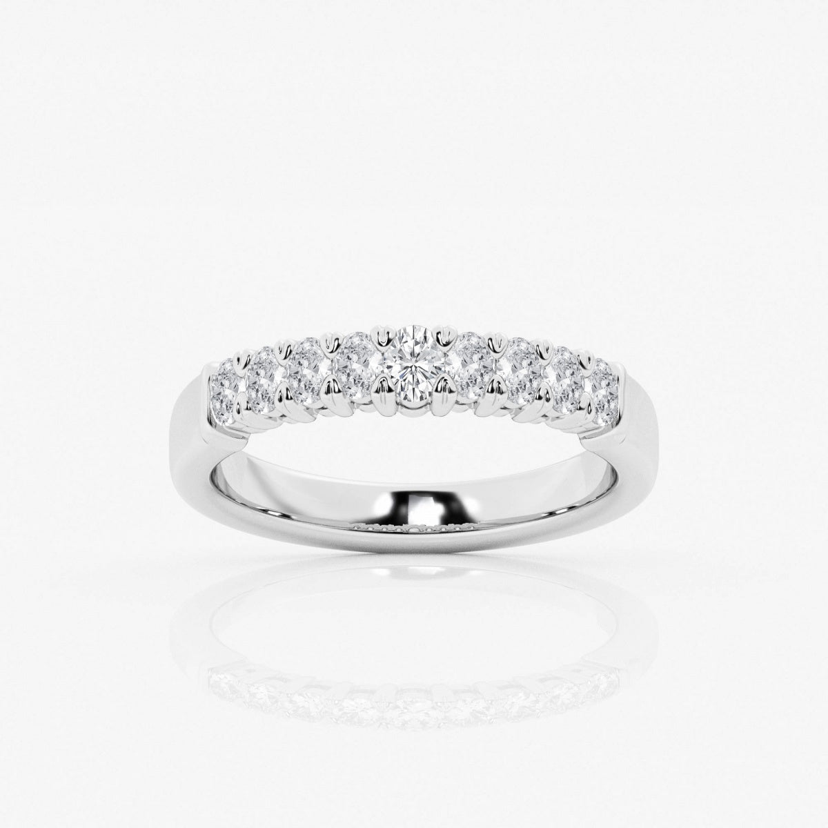 Oval Moissanite Nine Stone Anniversary Band – view 4