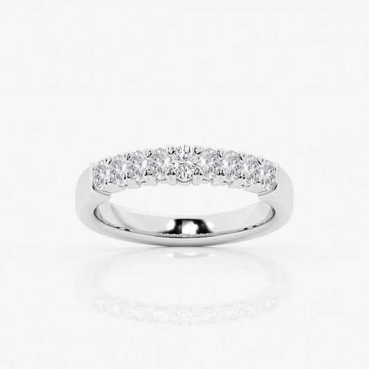 Oval Moissanite Nine Stone Anniversary Band