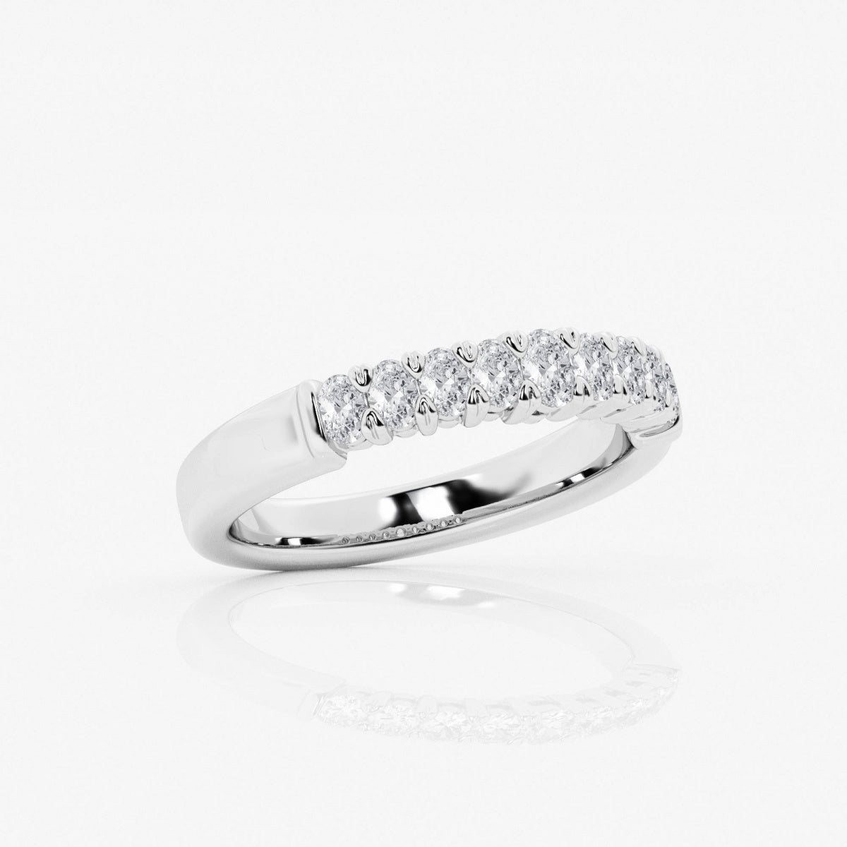 Oval Moissanite Nine Stone Anniversary Band – view 8