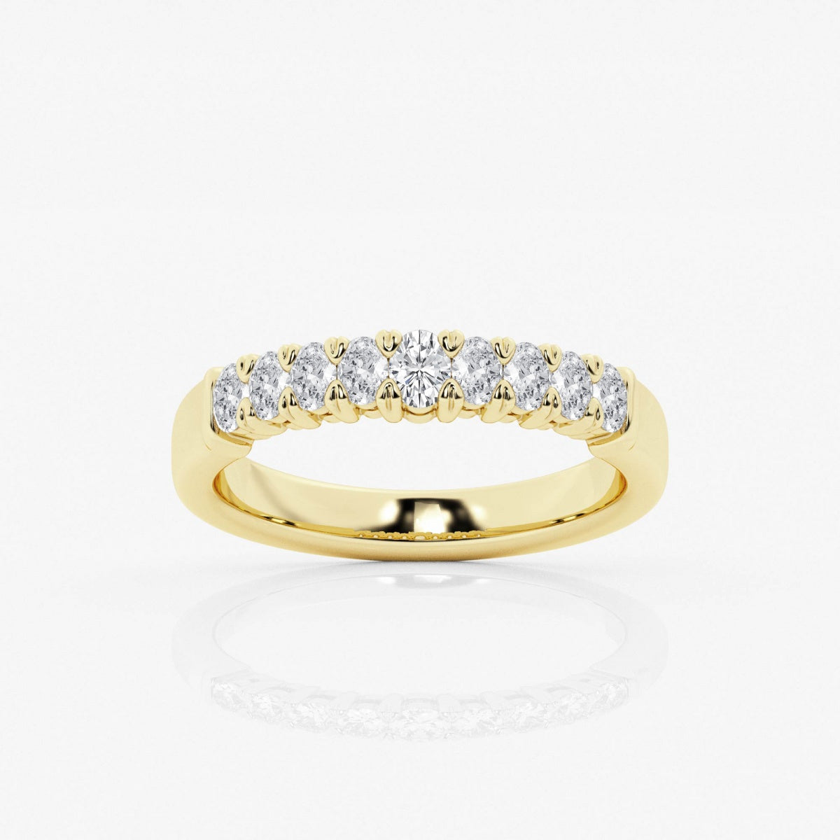 Oval Moissanite Nine Stone Anniversary Band – view 2