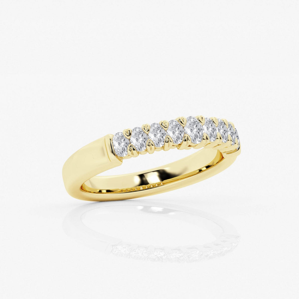 Oval Moissanite Nine Stone Anniversary Band – view 6