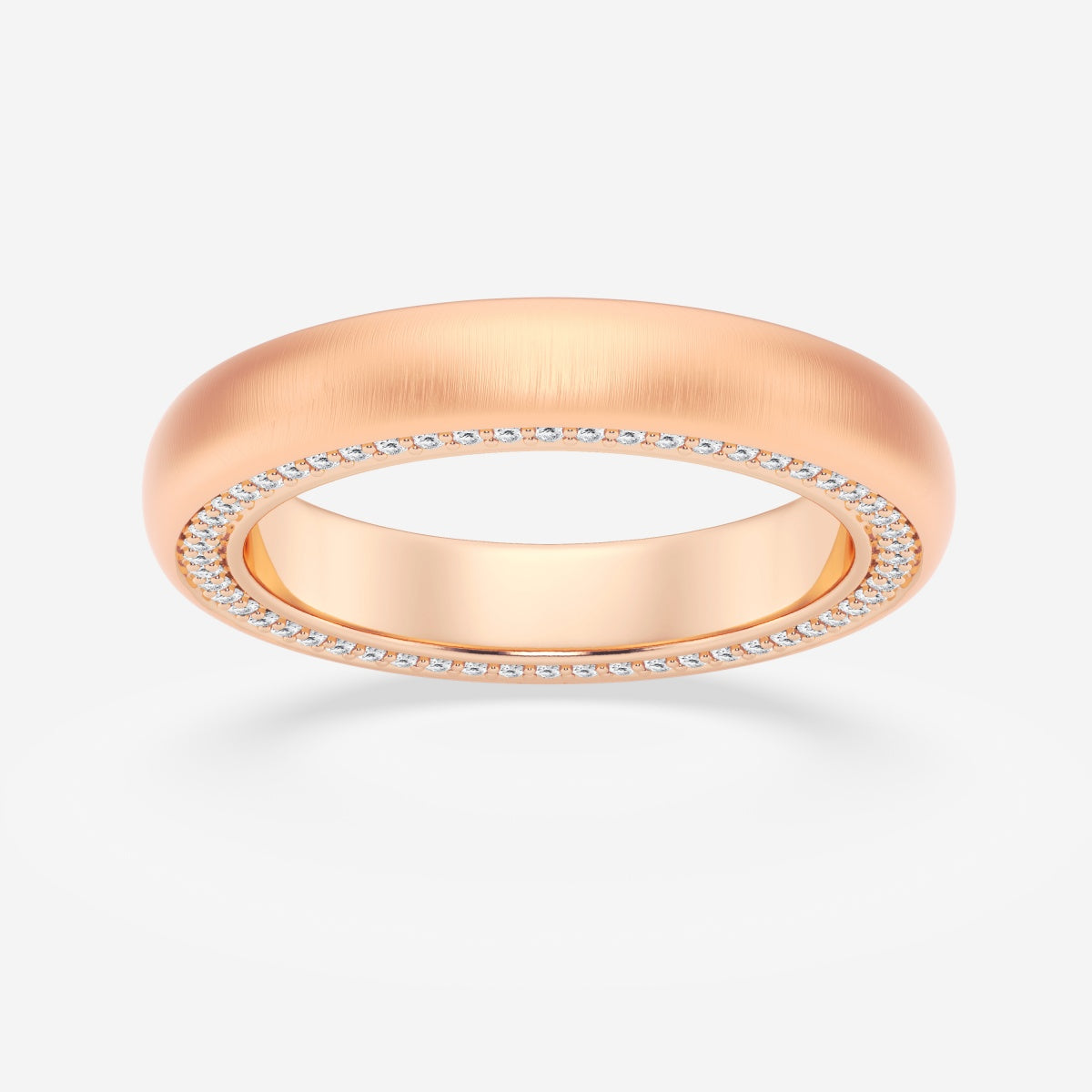 Round Moissanite Domed Satin Finish Eternity Band – view 5